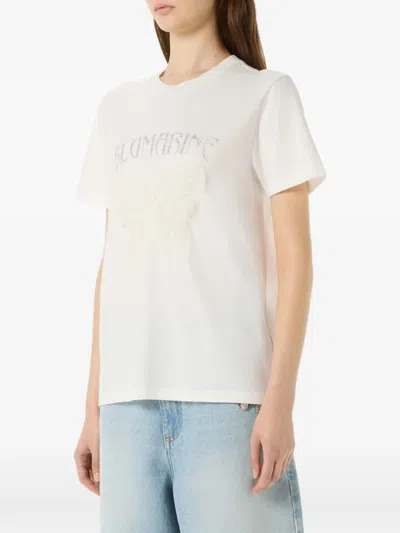 Blumarine 버터플라이 프린트 티셔츠 In White