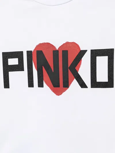Pinko 하트 긴소매 티셔츠 In White