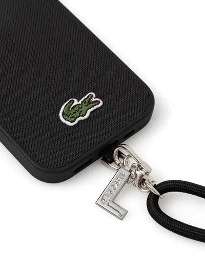 Lacoste 크로커다일 모티프 아이폰 15 프로 케이스 In Black