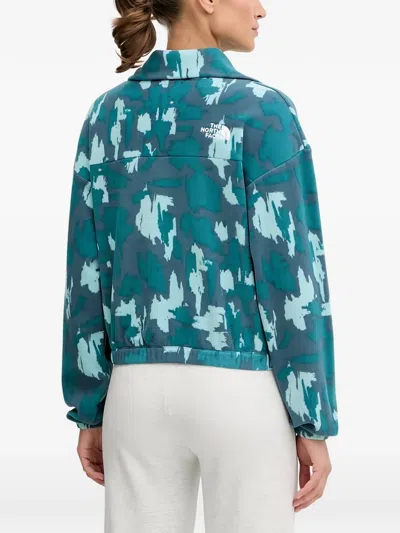 The North Face Half-zip Patterned Sweatshirt In Blue