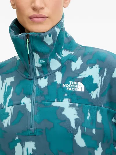 The North Face Half-zip Patterned Sweatshirt In Blue