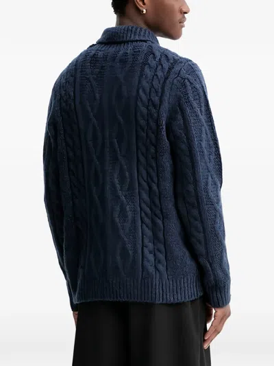 Levi's 케이블 니트 숄 칼라 스웨터 In Blue