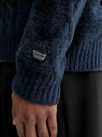 Levi's 케이블 니트 숄 칼라 스웨터 In Blue