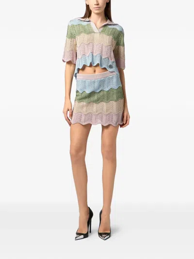 Philipp Plein Mini Wave Skirt In Multi