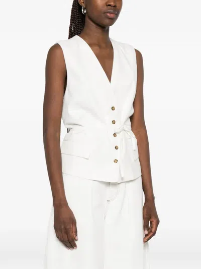 Herskind Samos Button-up Waistcoat In White