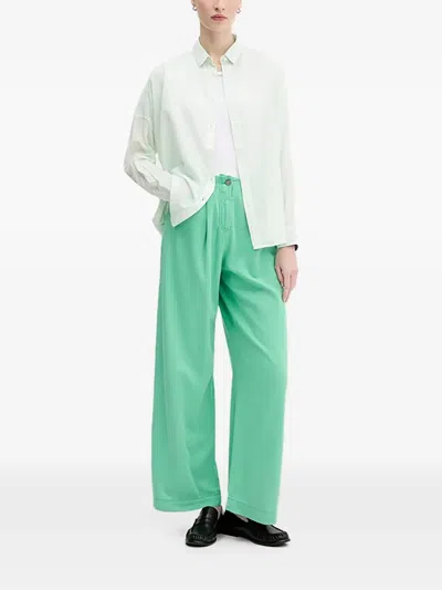 Benetton 플리츠 팔라초 팬츠 In Green