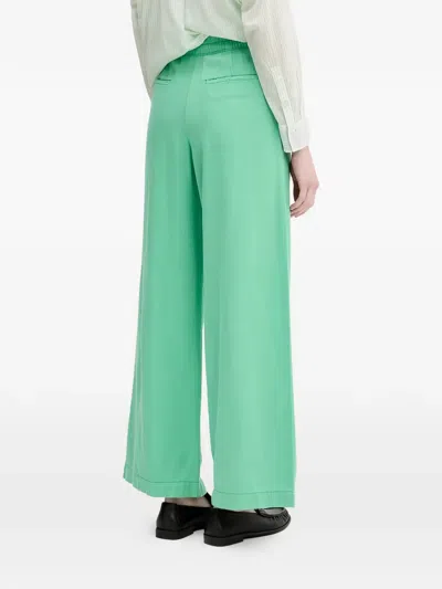 Benetton 플리츠 팔라초 팬츠 In Green