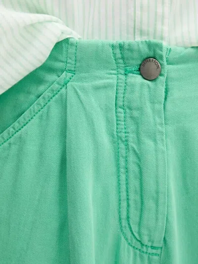 Benetton 플리츠 팔라초 팬츠 In Green