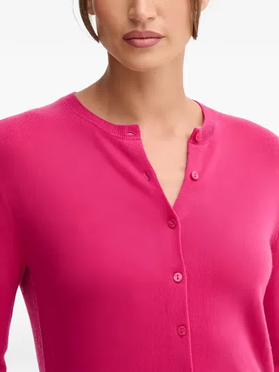 Benetton 버튼다운 긴소매 울 가디건 In Pink