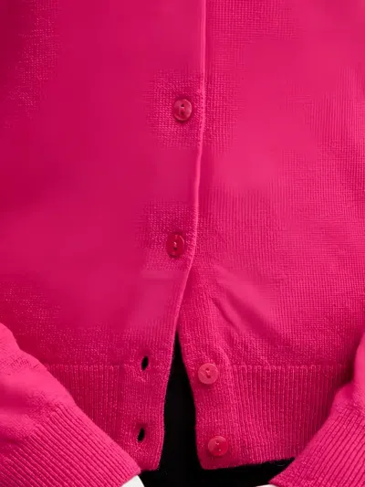 Benetton 버튼다운 긴소매 울 가디건 In Pink