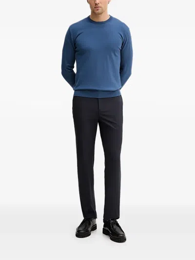 Benetton 골지 크루 넥 스웨트셔츠 In Blue
