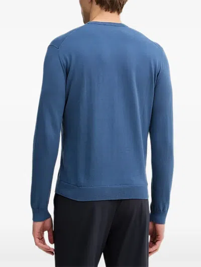 Benetton 골지 크루 넥 스웨트셔츠 In Blue