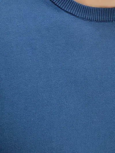 Benetton 골지 크루 넥 스웨트셔츠 In Blue
