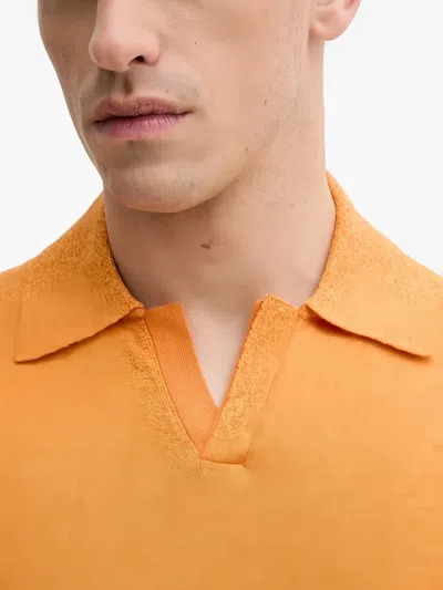 Benetton 반소매 폴로 셔츠 In Orange