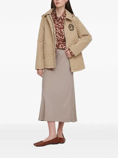 Benetton 애니멀 프린트 칼라 탑 In Brown