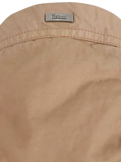 Herno Hooded Pocket Jacket In Brown