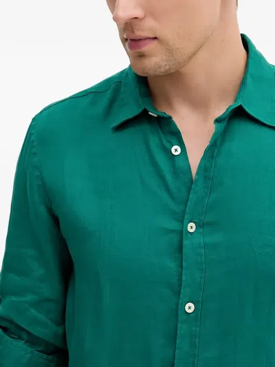 Benetton ボタン シャツ In Green