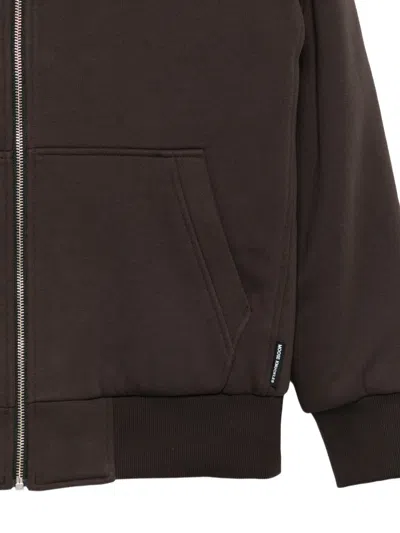 Moose Knuckles 클래식 버니 후드 지퍼 재킷 In Brown