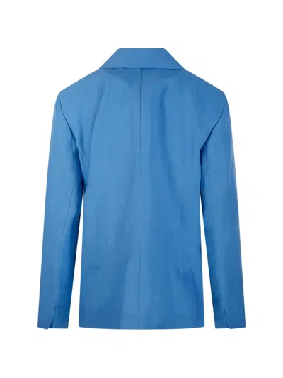 S Max Mara 버튼 노치드 블레이저 In Blue