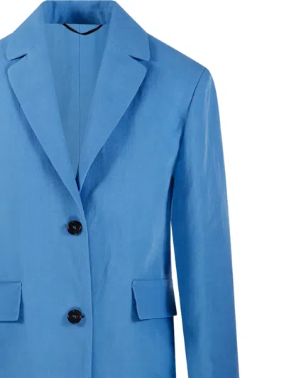 S Max Mara 버튼 노치드 블레이저 In Blue