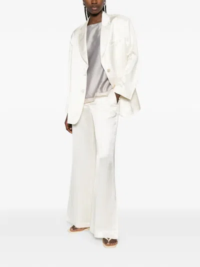 Panicale Flat-front Trousers In White