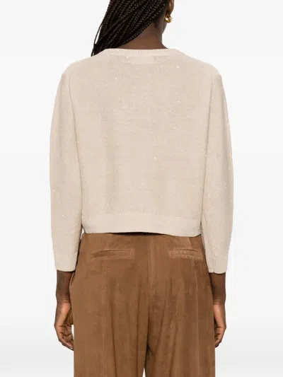 Hemisphere Buttoned Cardigan In Brown