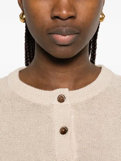 Hemisphere Buttoned Cardigan In Brown