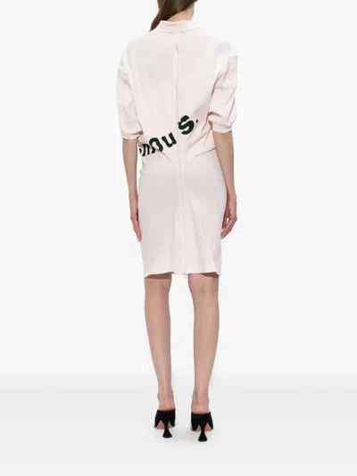 Issey Miyake 폴로 셔츠 미니 드레스 In White