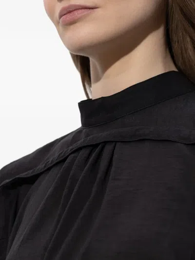 Issey Miyake 퍼프 소매 블라우스 In Black