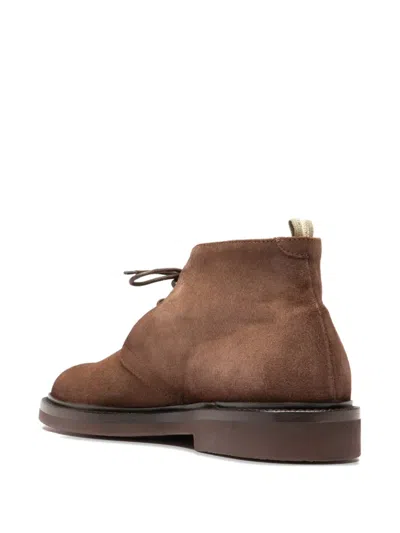 Officine Creative 두드 플렉시 004 레더 레이스업 부츠 In Brown