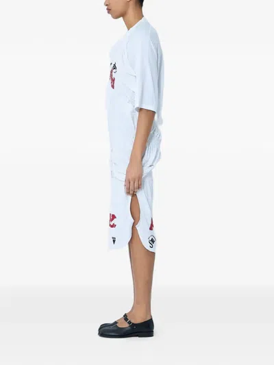 Lueder 셔링 풋볼 드레스 In White