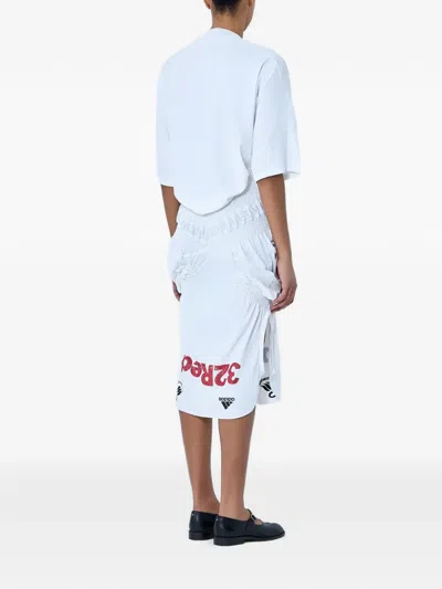 Lueder 셔링 풋볼 드레스 In White