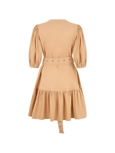 Les Filles D'eva 스터드 디테일 티어드 드레스 In Brown