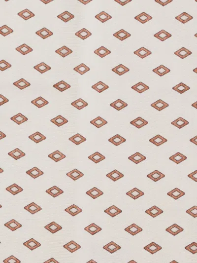 Brunello Cucinelli Silk Diamond-patterned Scarf In Neutral