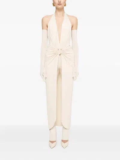 Nissa Backless Layered Jumpsuit In White