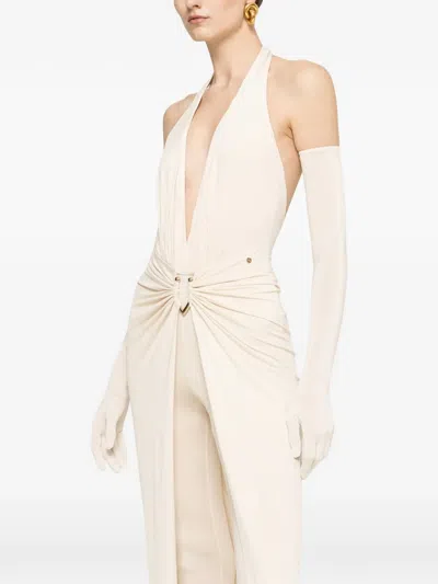 Nissa Backless Layered Jumpsuit In White