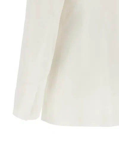 Pinko White Linen Viscose Elastane Jacket In Neutral