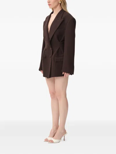 Concepto 스틸 더블 브레스티드 블레이저 In Brown
