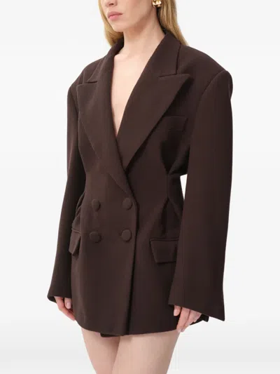 Concepto 스틸 더블 브레스티드 블레이저 In Brown