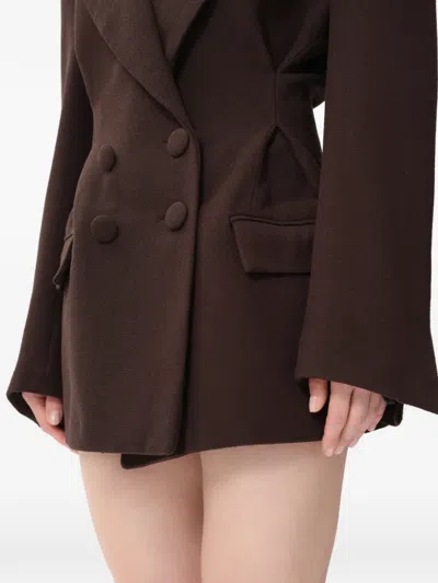 Concepto 스틸 더블 브레스티드 블레이저 In Brown