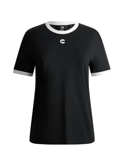 Fusalp Tanixa Contrast-trim Logo T-shirt In Black