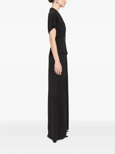 Nissa 벨트 V넥 탑 In Black