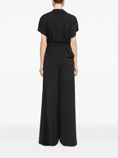 Nissa 벨트 V넥 탑 In Black