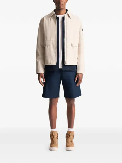Fusalp Fralis Chambray Patch-pockets Bomber Jacket In Neutral