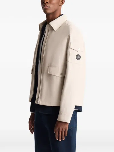Fusalp Fralis Chambray Patch-pockets Bomber Jacket In Neutral