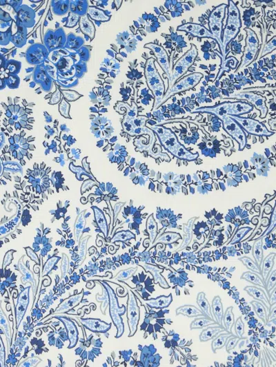 Etro Home 페이즐리 스트라이프 프린트 쿠션 In Blue
