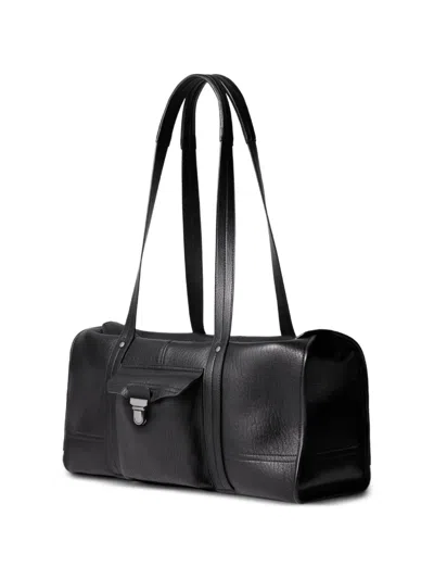 Lemaire Gear Leather Tote Bag In Black
