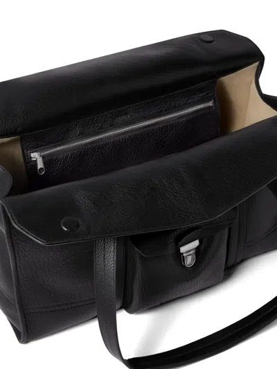 Lemaire Gear Leather Tote Bag In Black