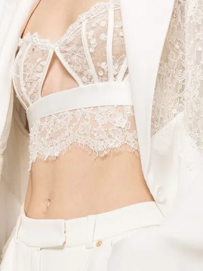 Nissa 레이스 패널 팬츠 In White