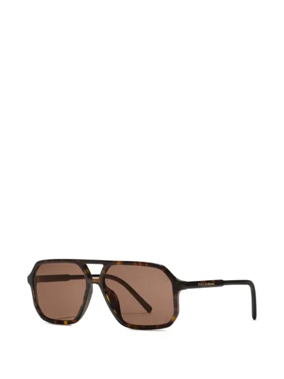 Dolce & Gabbana Pilot-frame Tortoiseshell Sunglasses In Brown
